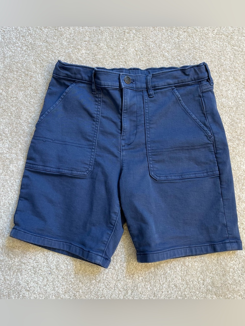 Jcrew Crewcuts Shorts Boys 12 Blue Garment Dyed Stretch Jean Denim Chino Casual